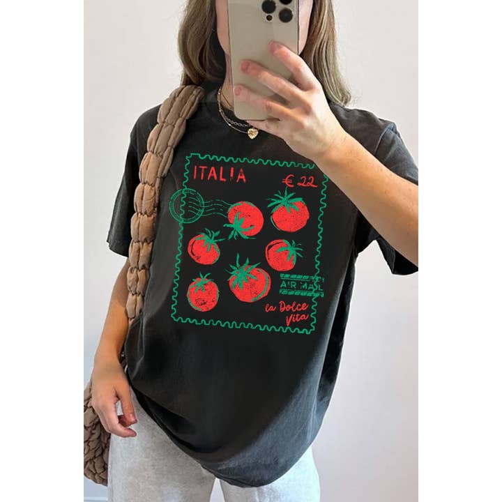HRTandLUV - Wholesale T-Shirt (Graphic) - Women's - ITALIA AIR MAIL WASHED GRAPHIC TEE