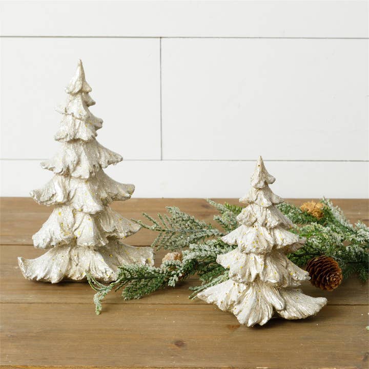 Audrey's Home & Gift - Wholesale Christmas Decoration - Champagne Tree With Shimmer, Sm And Md (Set Of 02)1