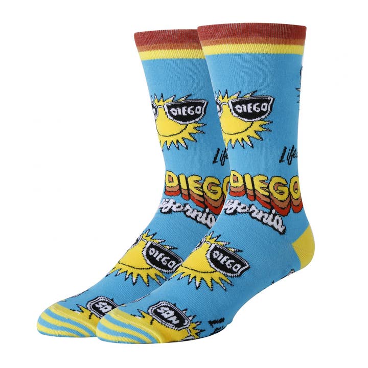 San Diego | Meias Tripuladas Engraçadas Novelty Masculinas por atacado de Oooh Yeah/Sock It Up/Oooh Geez Slippers
