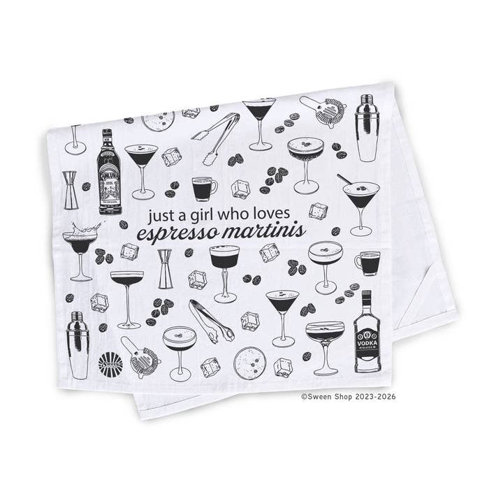 Espresso Martini Lover Tea Towel - 100% Premium Cotton Kitchen Dish Cloth for wholesale by Sween Shop