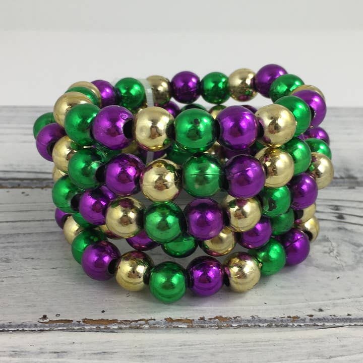 Mardi Gras ball bracelet set for wholesale by SongLily
