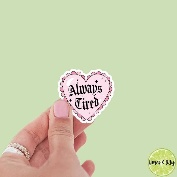 Altid Træt Koket Hjerte Vinylklistermærke for engroshandel hos Limes & Lilly