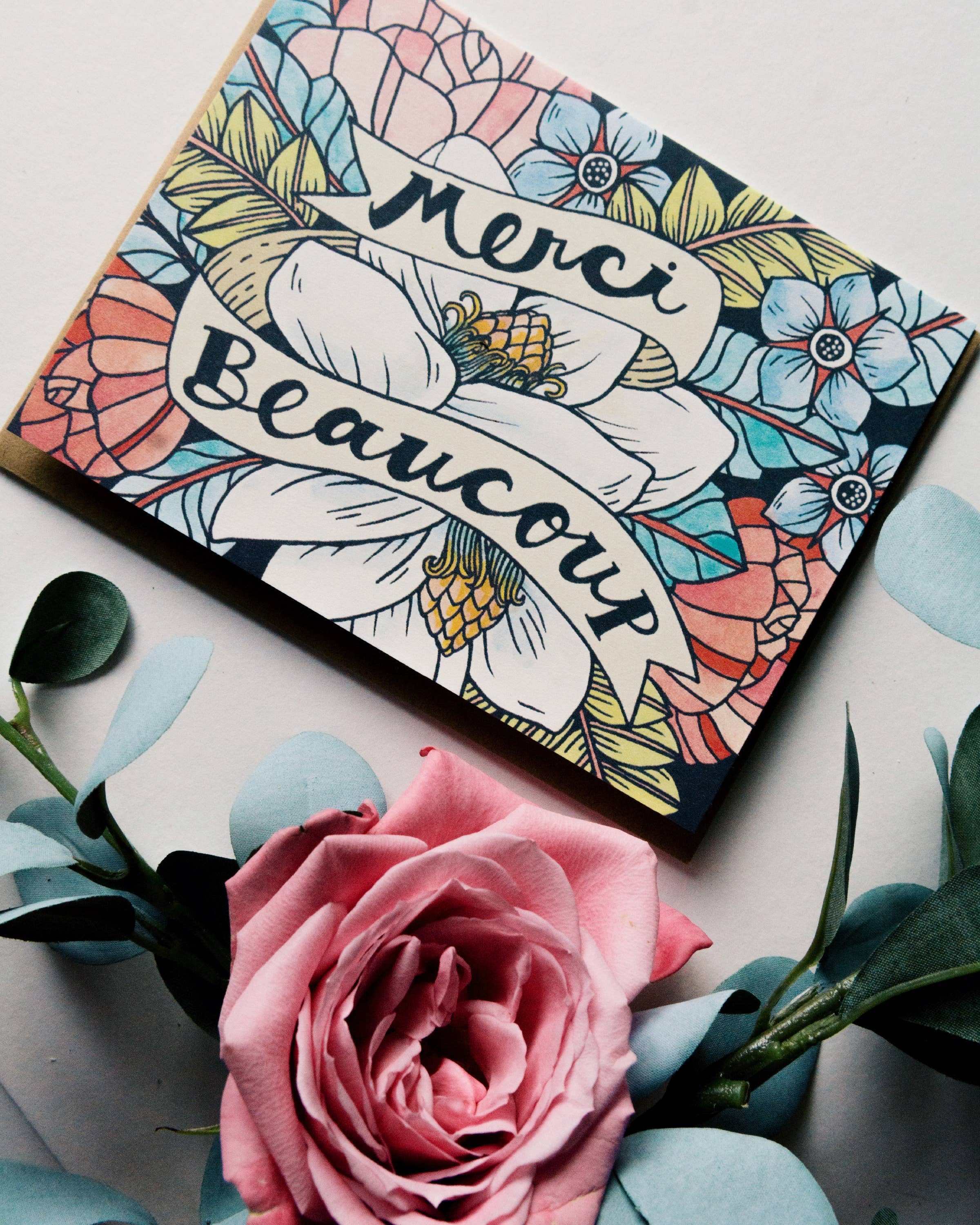 Mattea - Wholesale Thank You Card - Merci Beaucoup Card1