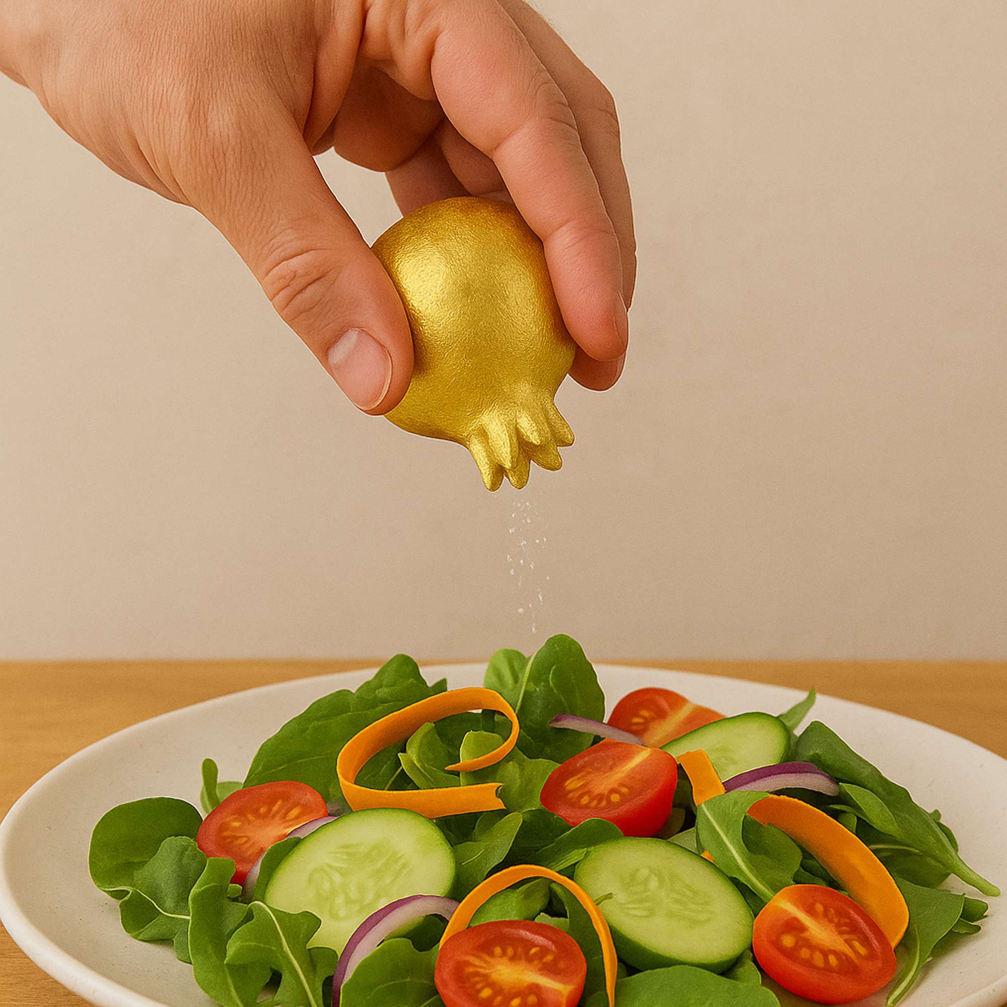 Serein Wellness - Wholesale Salt & Pepper Shaker Set - Pomegranate Salt & Pepper Set 2 Pcs - Gold Tableware4