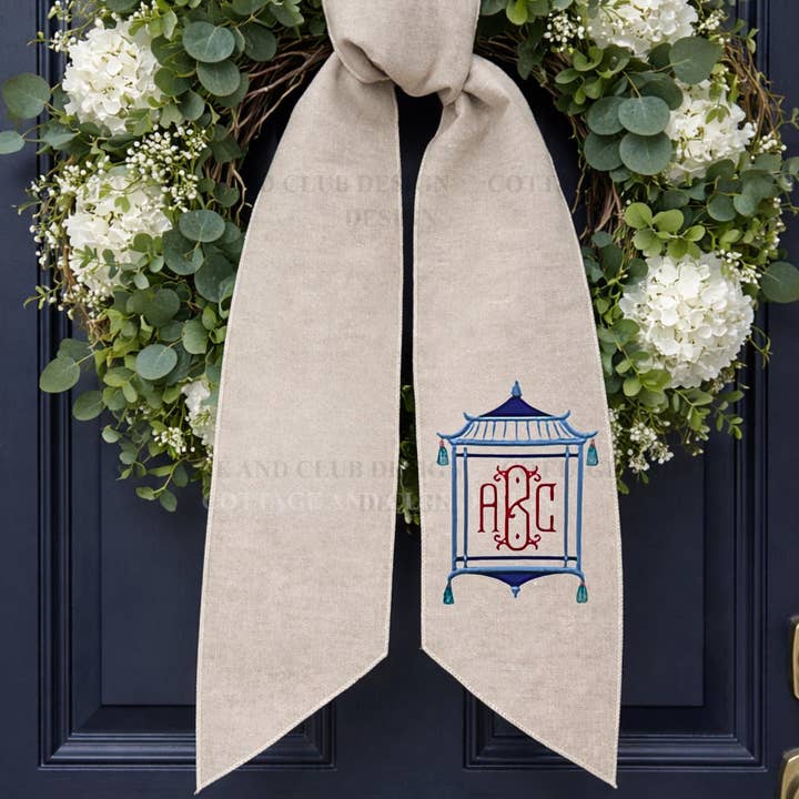 Embroidered Eastern Theme Wreath Sash Collection for wholesale by Cottage & Club