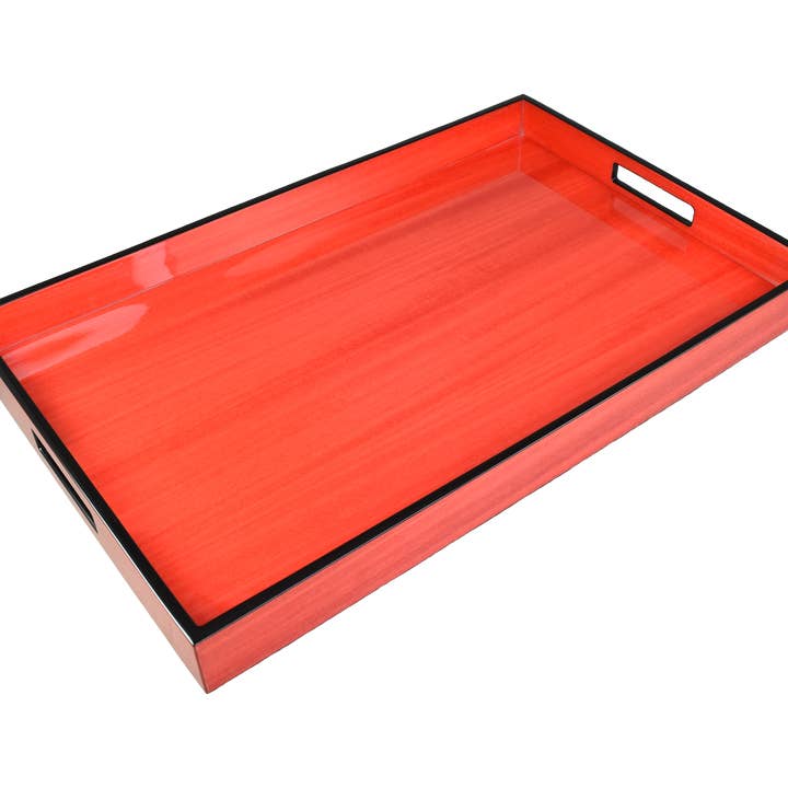 Rød Tuliptræ Bakke med Sort Kant L-34RTT for engroshandel hos Pacific Connections