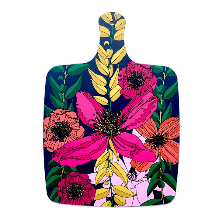 Bean and Bemble - Wholesale Cheese Board - Cheese Board Double Sided Large Melamine Vivid Garden Blooms Floral7