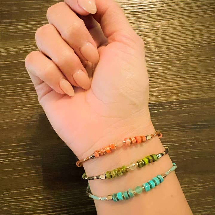 Jasmine: Jasper and Seed Bead Thread Bracelet for wholesale by Santore Jewelry Company