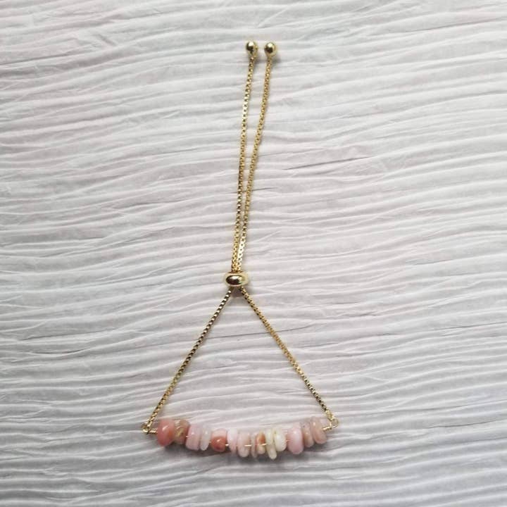 Verstellbares Armband mit rosa Opal für den Großhandel von Elle Brands LLC