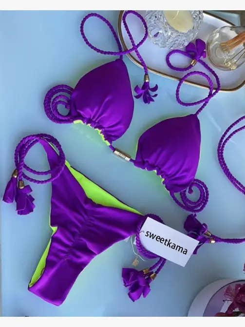 Sweetkama - Wholesale Two Piece Swimsuit - Women's - 2-Piece Color Block Bikini Set Swimsuit 4