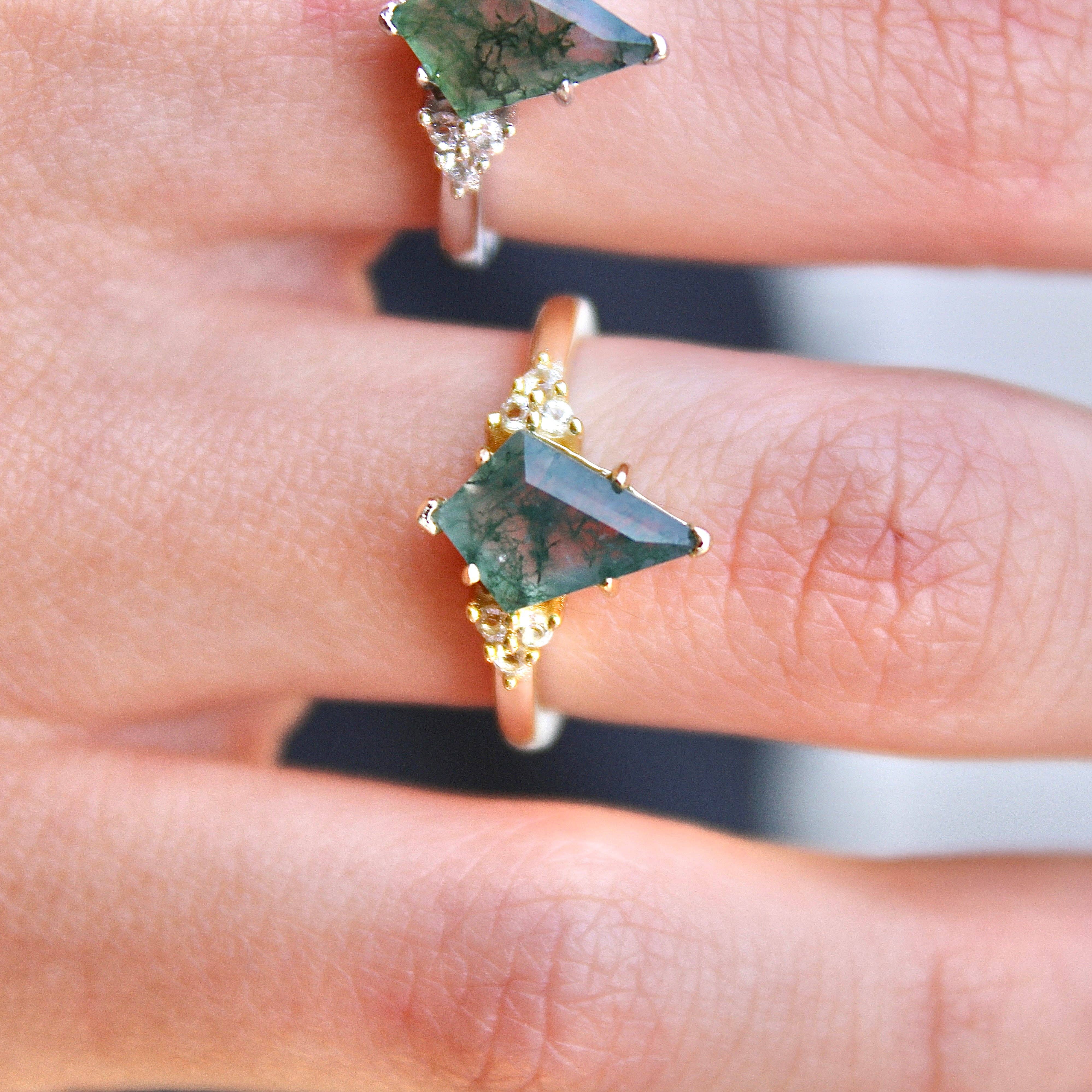 Vivian Grace Jewelry - Wholesale Cocktail/Statement Ring - Moss Agate & Topaz Ring10
