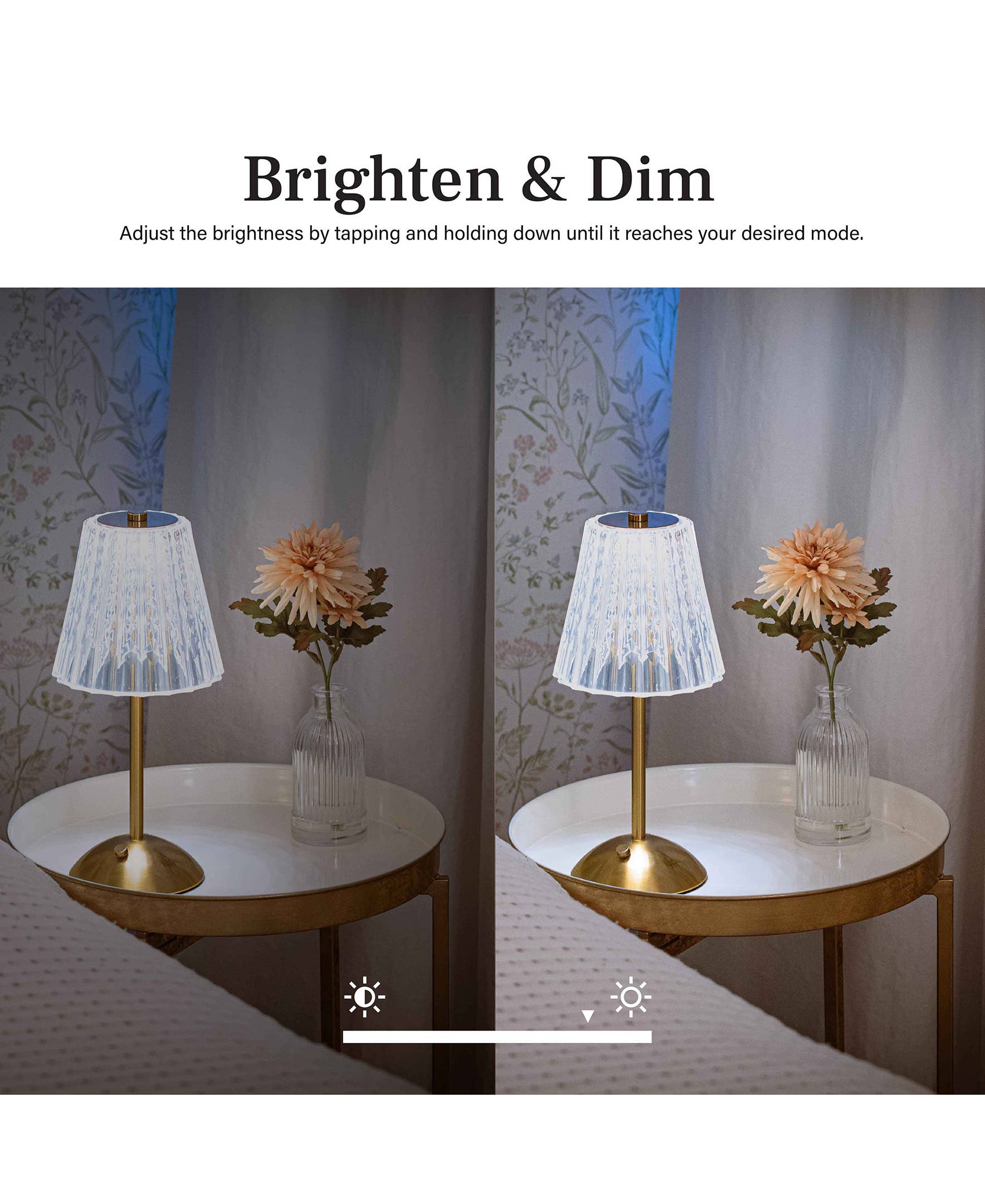 Gotham Steel/Granitestone - Wholesale Accent/Desk Lamp - Chloe Table Lamp Small Cordless Touch LED Rechargeable 4