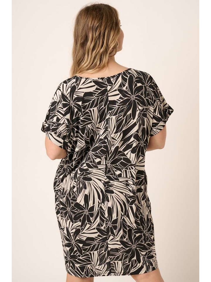 mittoshop - Vendita all'ingrosso Vestito - Donna - D1912PL - MINI ABITO DOLMAN PLUS CON STAMPA TROPICALE6