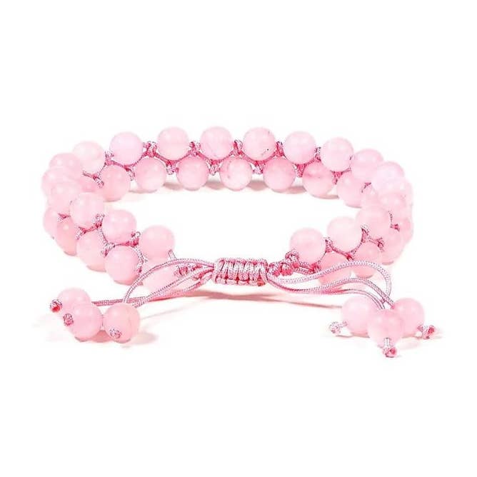 Adjustable double Rose Quartz bracelet for wholesale by Casa Lotus