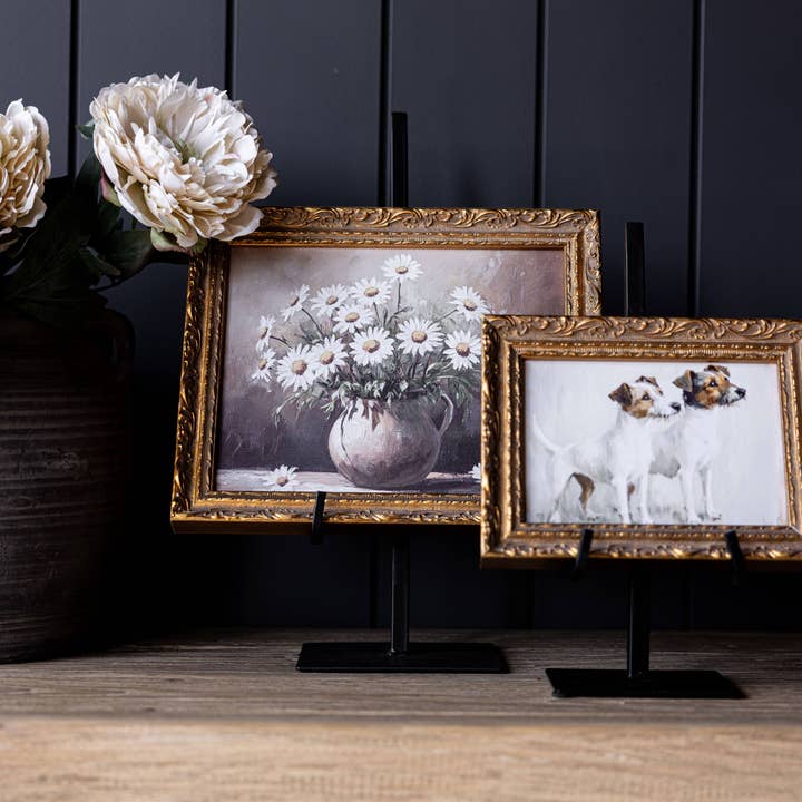 Daisy Pine | French Brass Inspired Gold Mould Framed Art for wholesale by Luxe B Co Canada