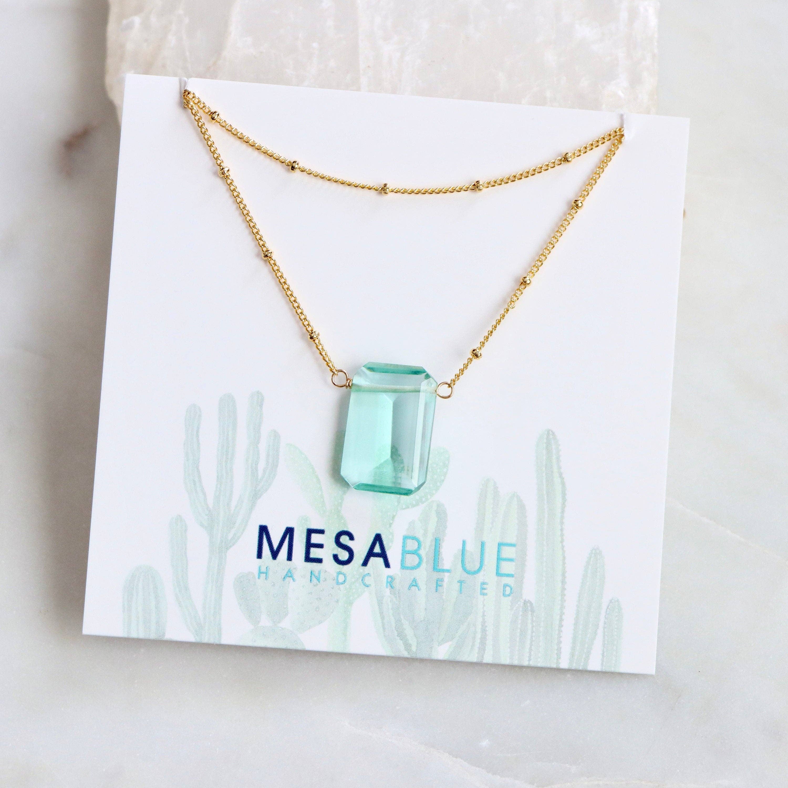 Mesa Blue – wholesale Pendant/charm necklace – Aquamarine Quartz Necklace1