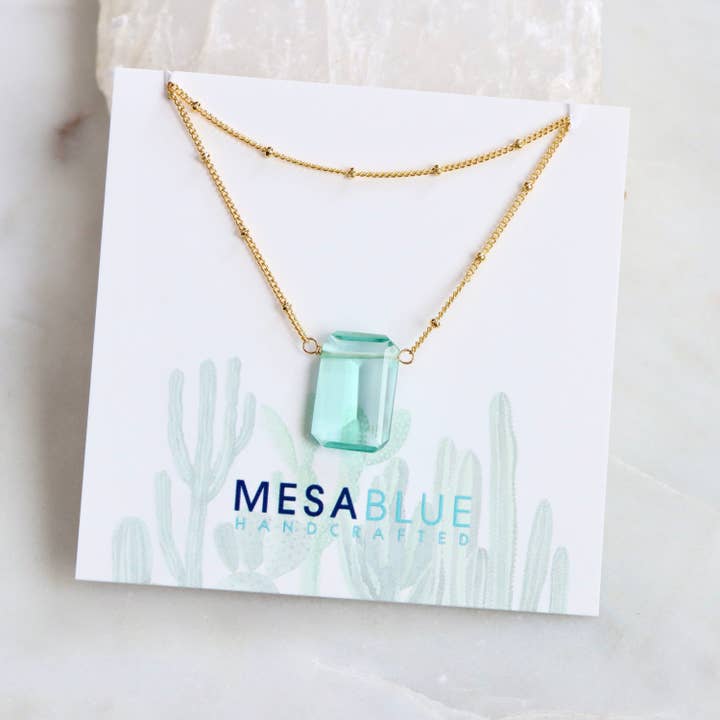 Mesa Blue – wholesale Pendant/charm necklace – Aquamarine Quartz Necklace1
