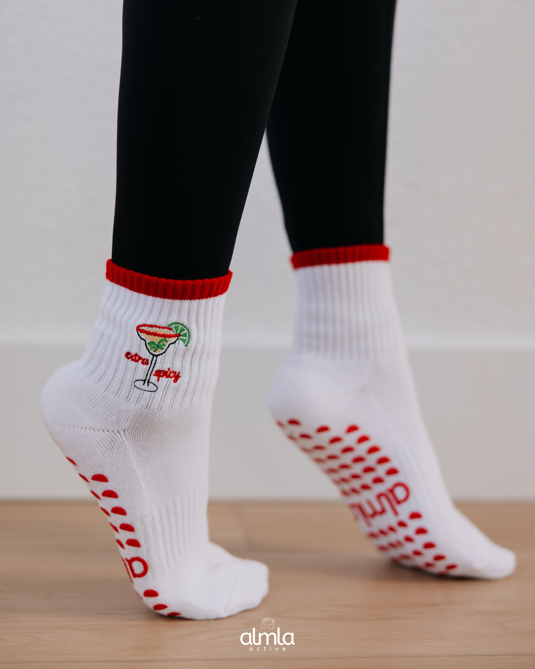 Almla Active - Wholesale Socks - Women's - Spicy Margarita Pilates Socks - Extra Spicy1