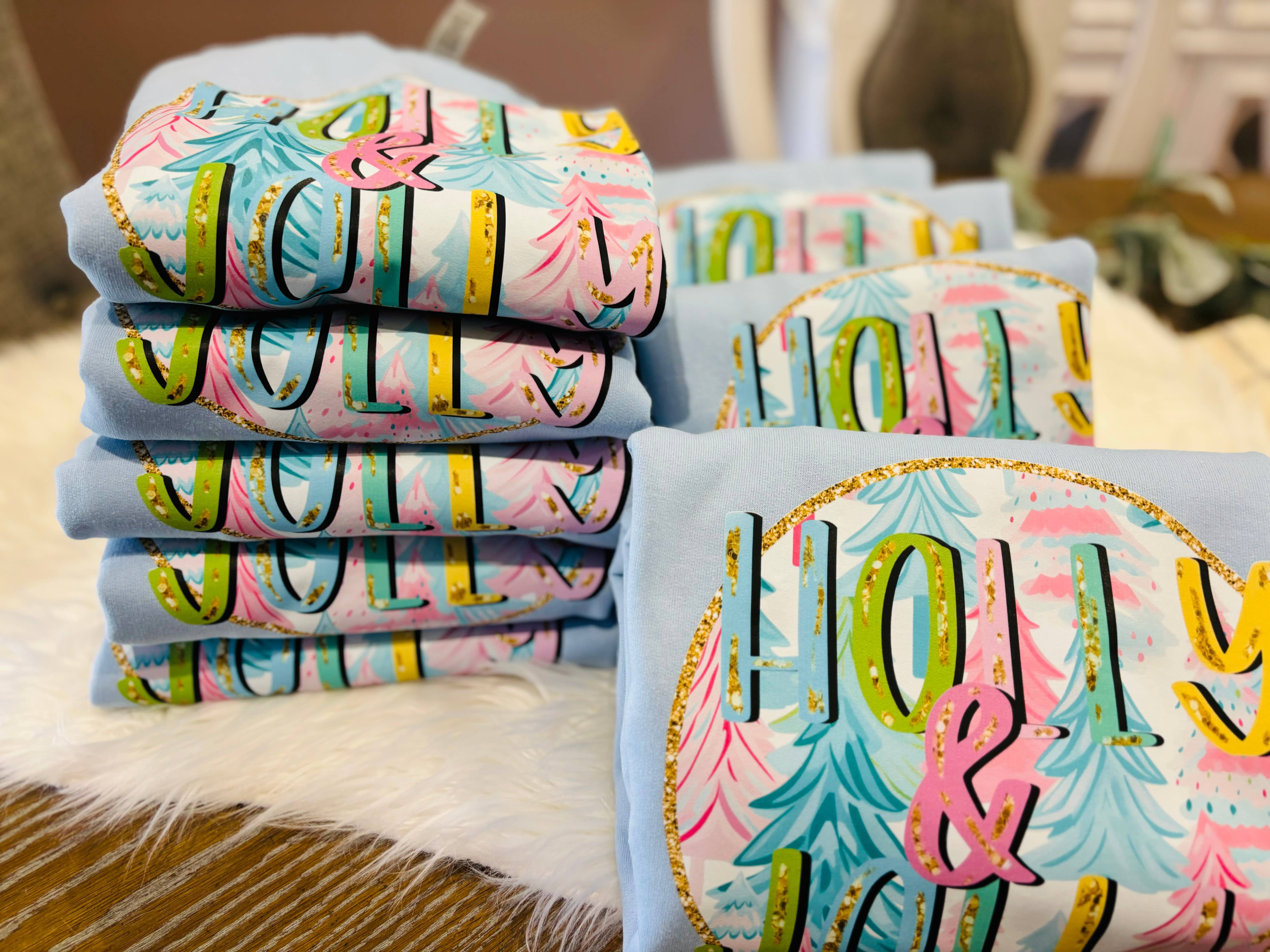 Trendy Chic Apparel LLC - Vente Sweat-shirt à imprimés – femme - Sweatshirt Holly & Jolly1