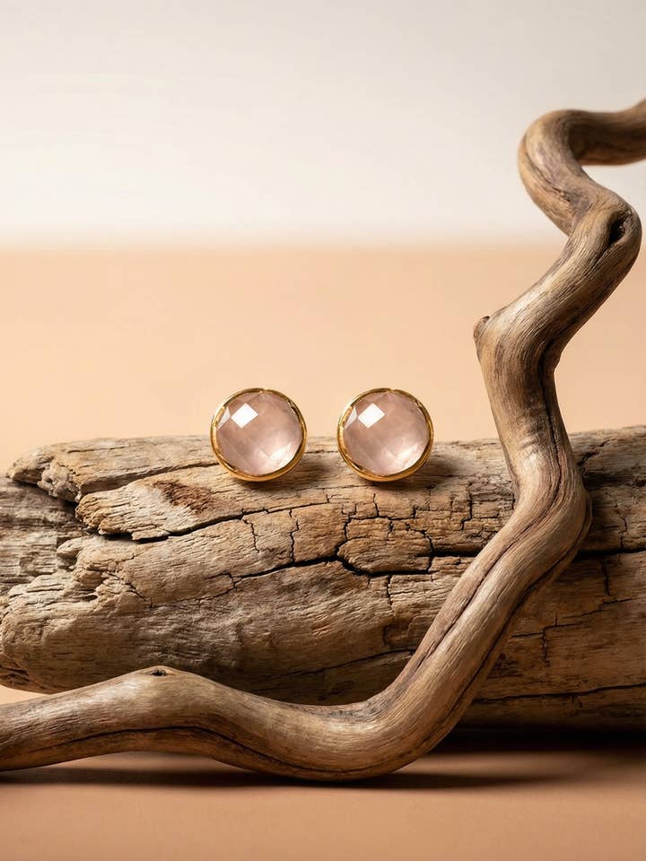 Round stone studs - medium - E270 for wholesale by Treisi