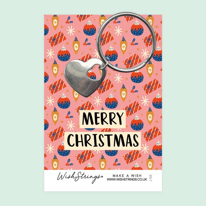 LLAVERO DE CORAZÓN - FELIZ NAVIDAD - J155 para venta al por mayor de WishStrings