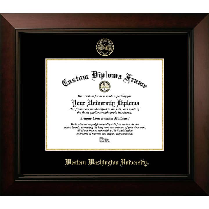 Western Washington Univ Legacy Black Cherry Diploma Frame for wholesale by Campus Images