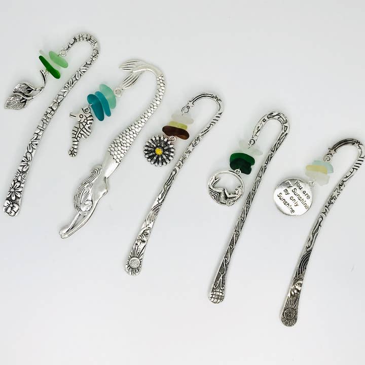 Cyn Elizabeth Studios - Venta al por mayor Marcapáginas - Marcapáginas de Vidrio de Mar Tesoros de las Mareas1