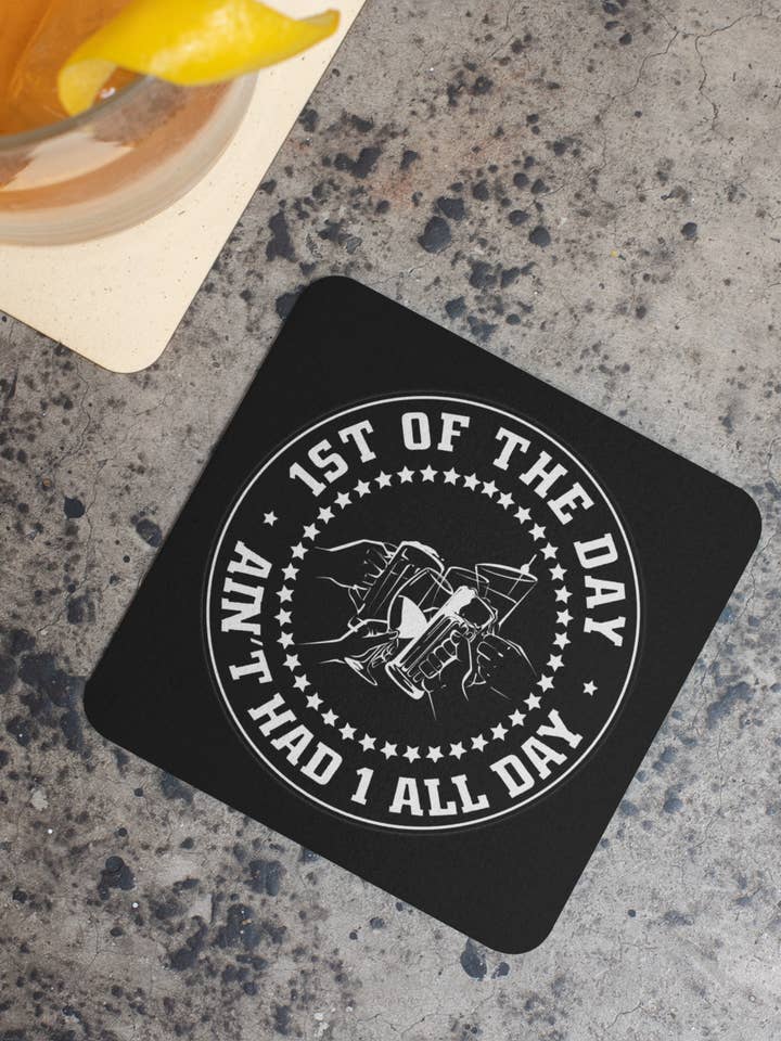 1st of the Day Black Coaster for wholesale by 1st of the Day®