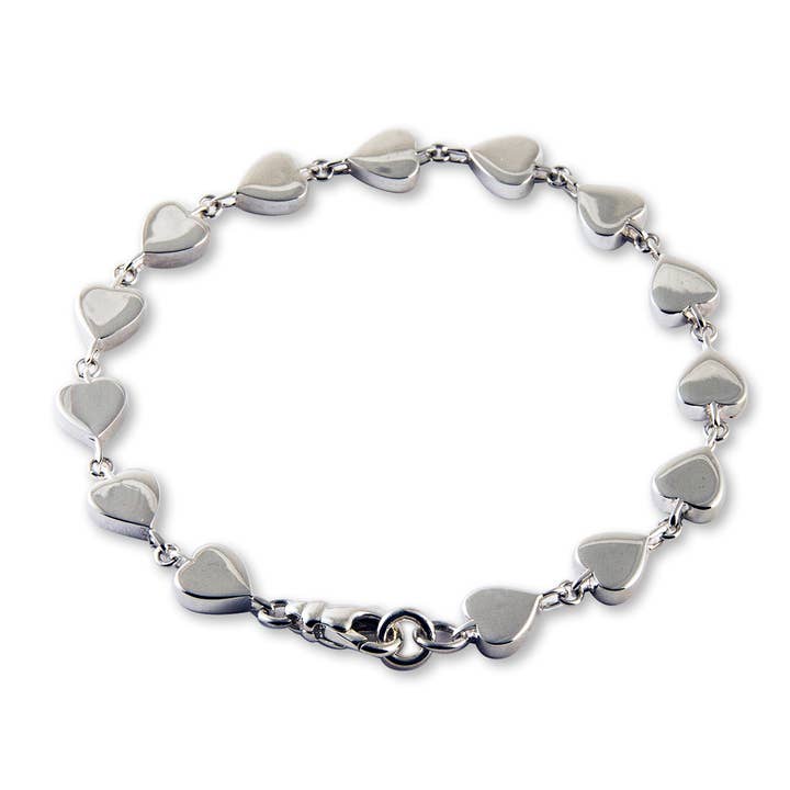 Bracelet (Linked Hearts) .925 Sterling Silver for wholesale by Zina Sterling Silver