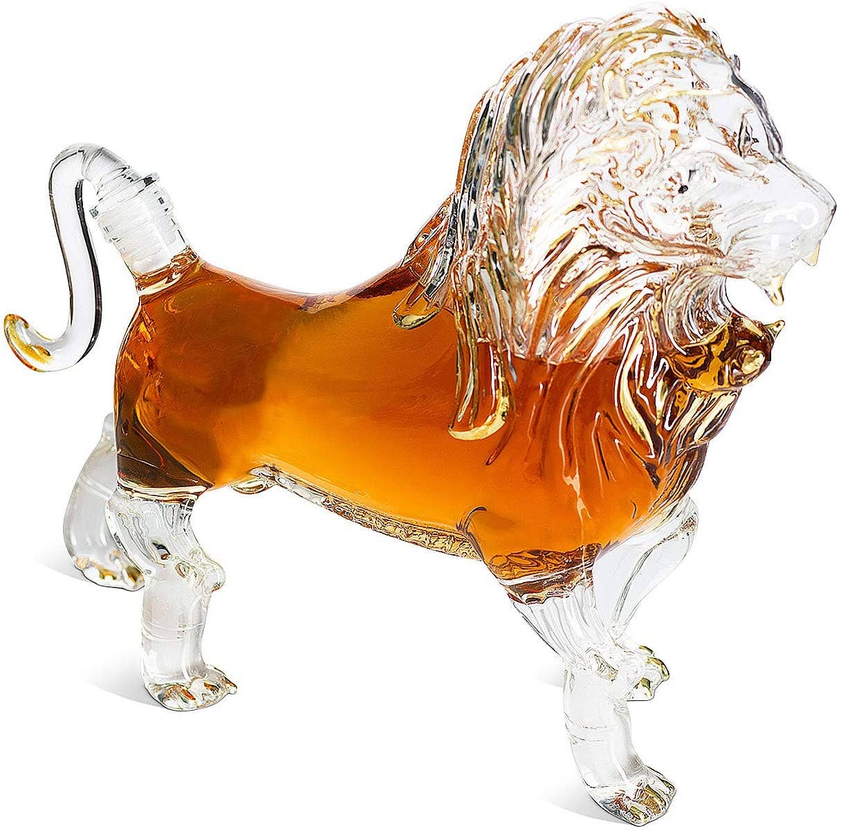 The Wine Savant /  Khen Glassware - Vente Carafe - Lion Animal Whisky et Vin Carafe 500 ml2