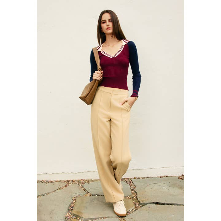 Dress Forum - Wholesale Knit Top - Women's - Fitted Knit Collared Sweater9