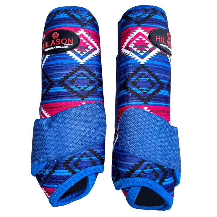 HILASON - Wholesale Horseback Riding Gear - L M S Horse Front Rear Hind Leg Sport Boots Set of 4 Blue