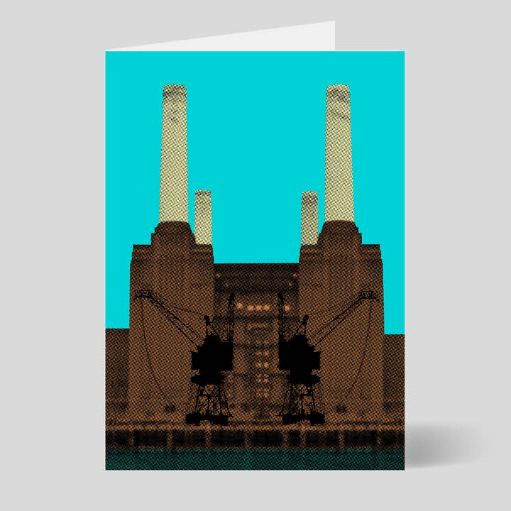 Jayson Lilley - Battersea Power Station Blue for wholesale by Art on a Postcard