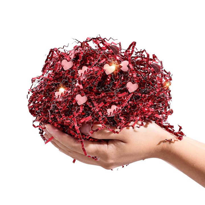 Posh Paper - Wholesale Gift Bag - Valentine's Day Crinkle Paper Shredded Gift Basket Filler, 1 LB
