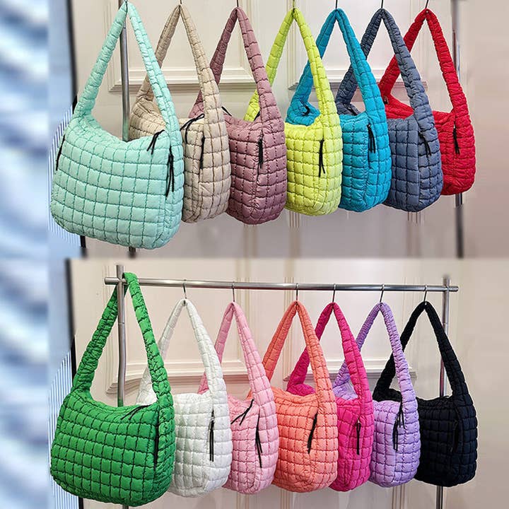 Sweetkama - Wholesale Shoulder Bag - Women's - Ladies Lightweight Puffer Zip Closure Handbag SKAB019