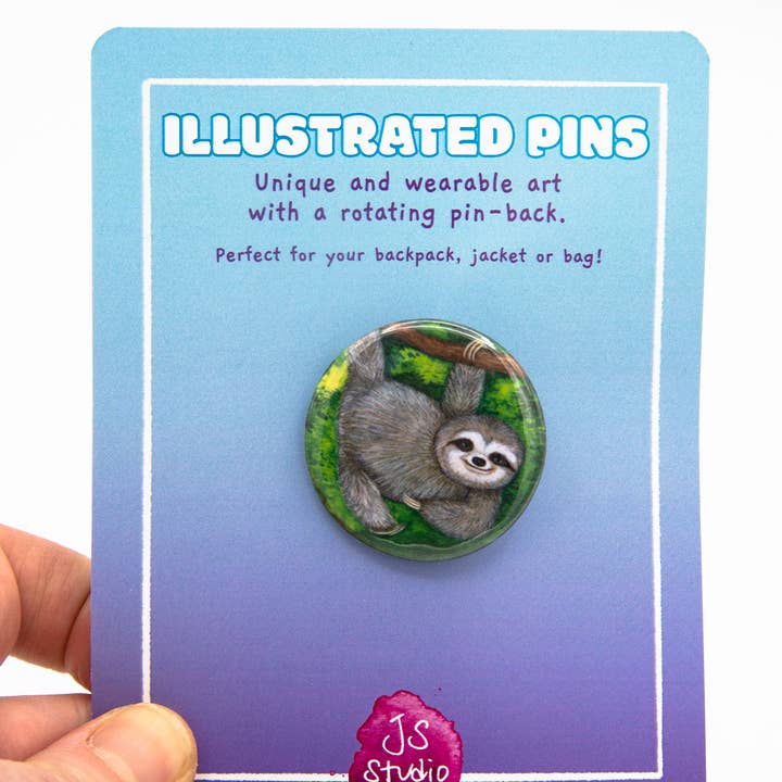 Pino Metálico de Preguiça por atacado de Jennifer Schiano Studio