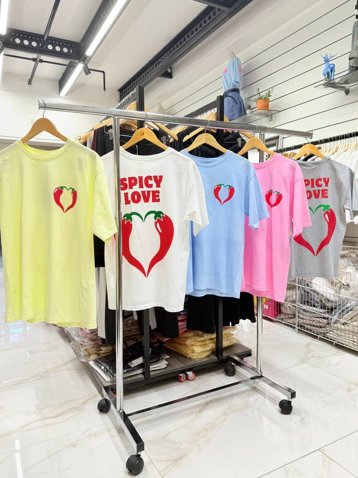 Chilli Girl Collection - Wholesale Screen Printed T-Shirt - Women's - Round neck cotton t-shirt with spicy love printÂ