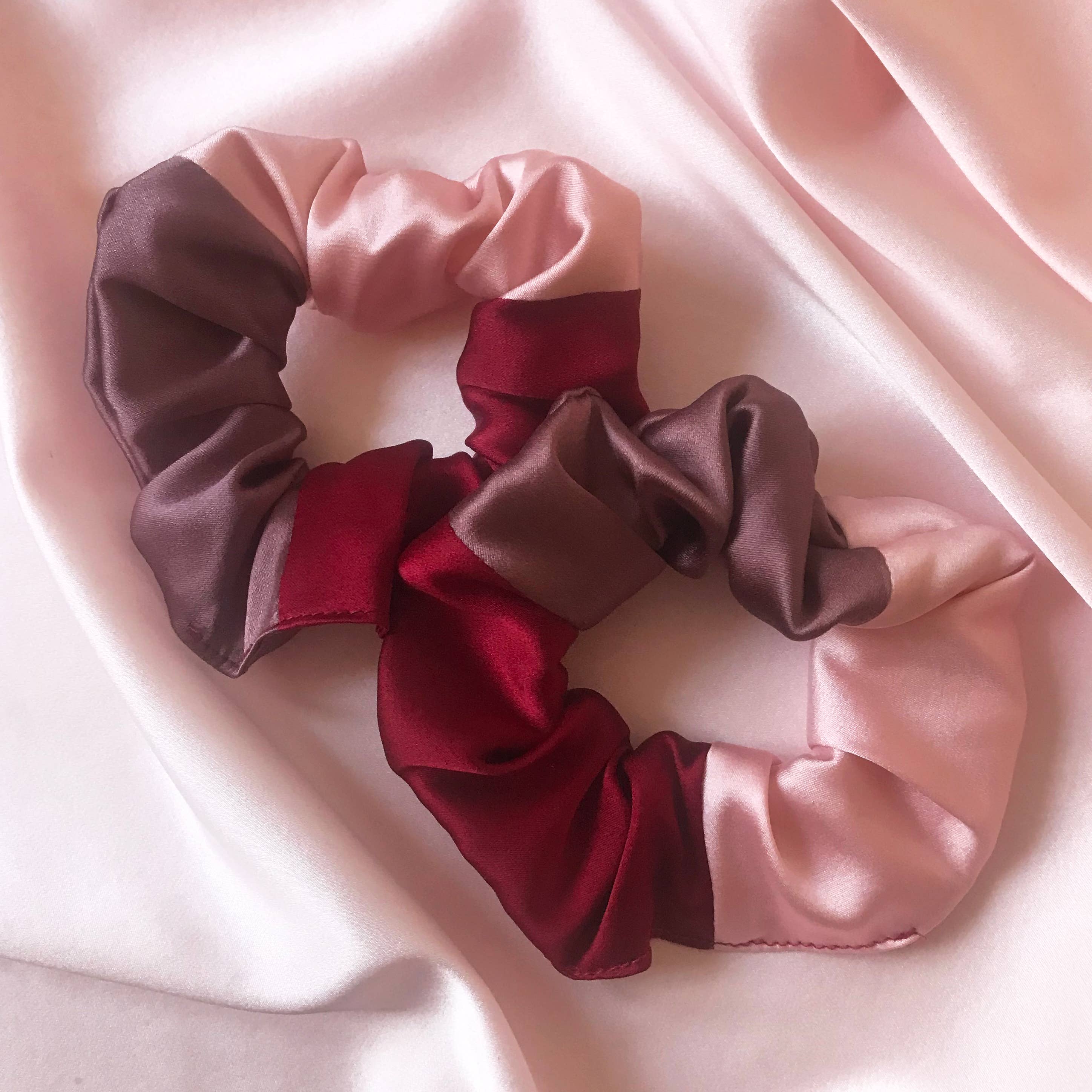 Mille Saisons – wholesale Scrunchie - Women’s – Colour Block Silk Scrunchies- Sewn in the UK11