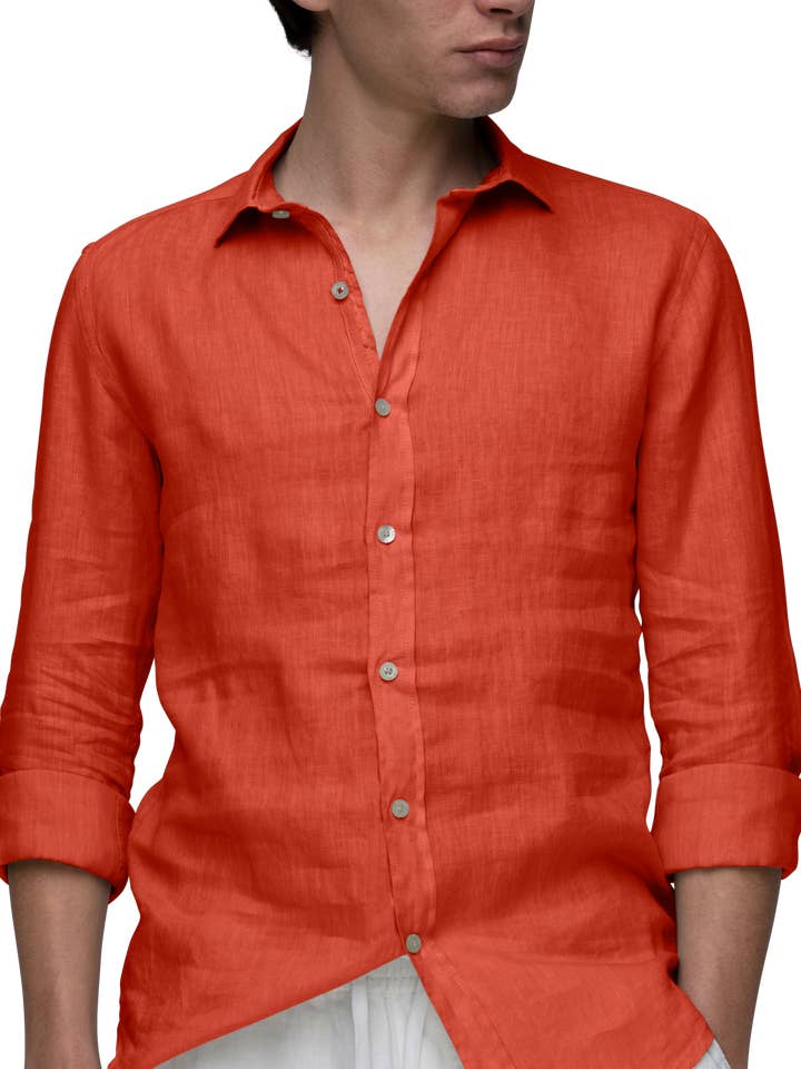 Formentera Camisa Lino Coral-65 para venta al por mayor de Gerry St Tropez