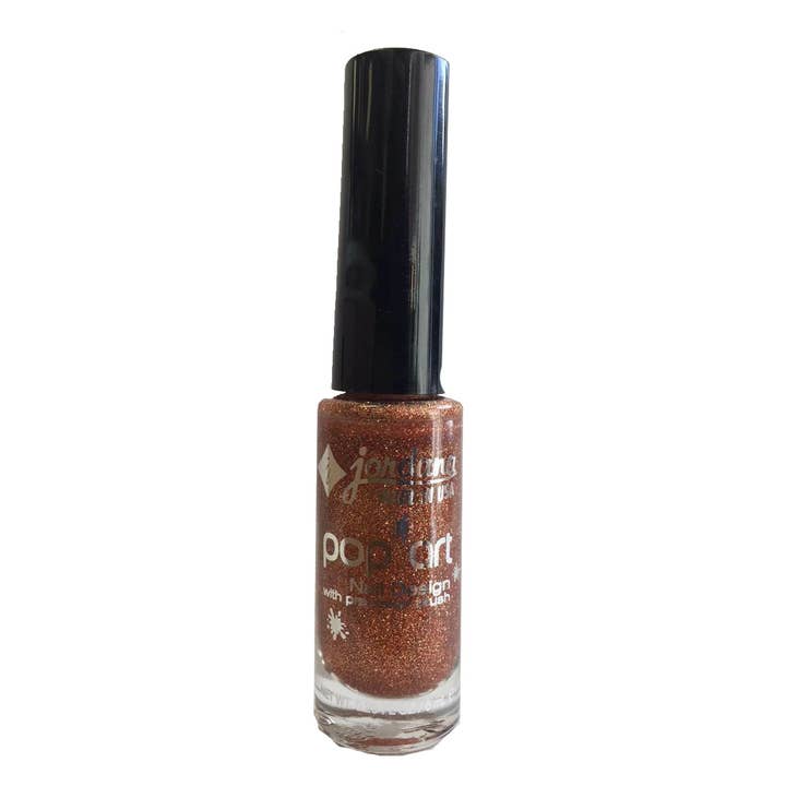 KT Supply - Venta al por mayor Esmaltes de uñas - Esmalte de uñas Jordana Pop Art con brocha de precisión con purpurina ámbar