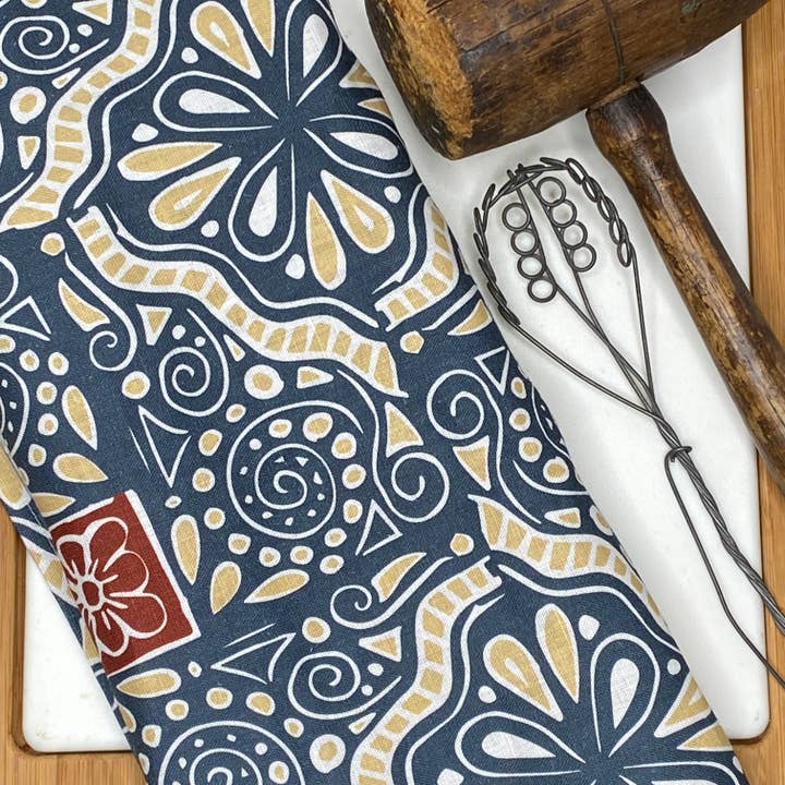 Torchon - Serviette/serviette en lin Southwest Hacienda del Mar pour la vente par Cher the Fire