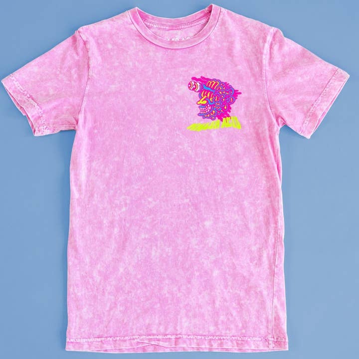 Killer Acid - Vente T-shirt sérigraphié – unisexe - T-shirt rose délavé à l'acide Results May Vary3