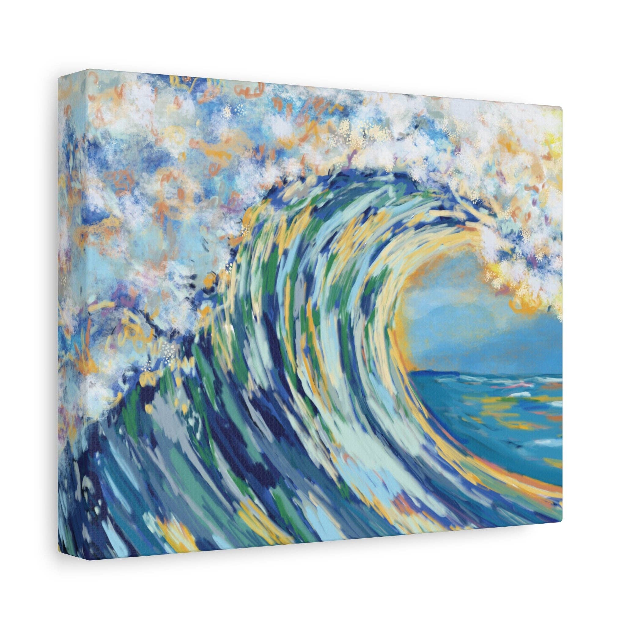 Blue Cava - Wholesale Canvas Art - Ocean Wave Art Canvas Print - Stretched 1.25" Depth9