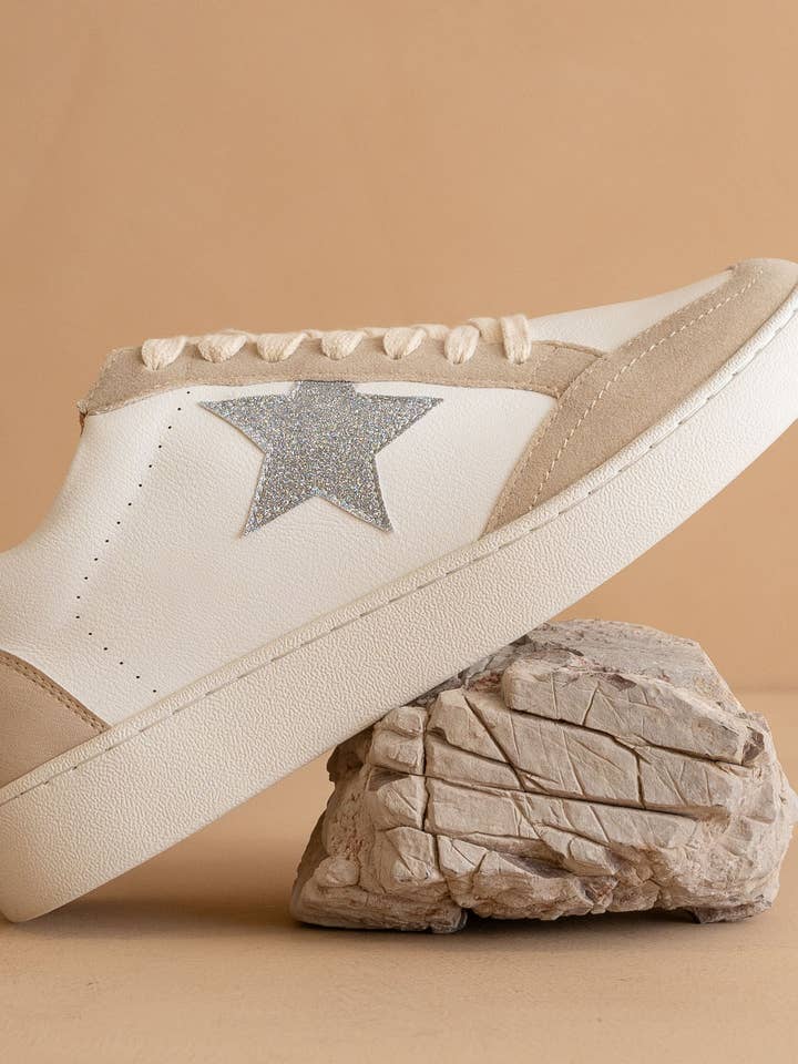 The Irene Taupe | Calfhide Star Sneaker for wholesale on Faire