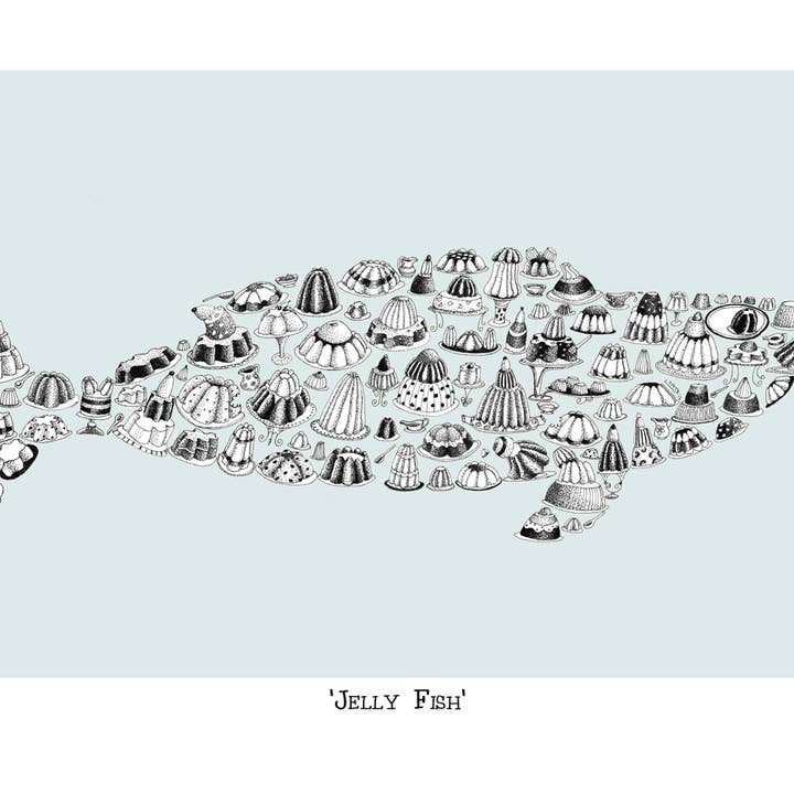 Louise Tate Illustration – wholesale Konsttryck – Jelly Fisk