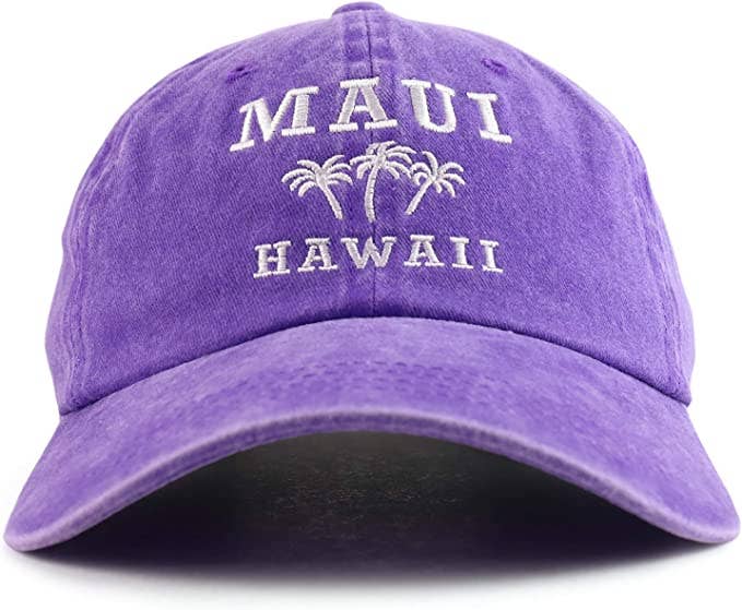 Trendy Apparel Shop - Venta al por mayor Gorra de béisbol - Unisex - Gorra de béisbol bordada Maui Hawaii con palmera21