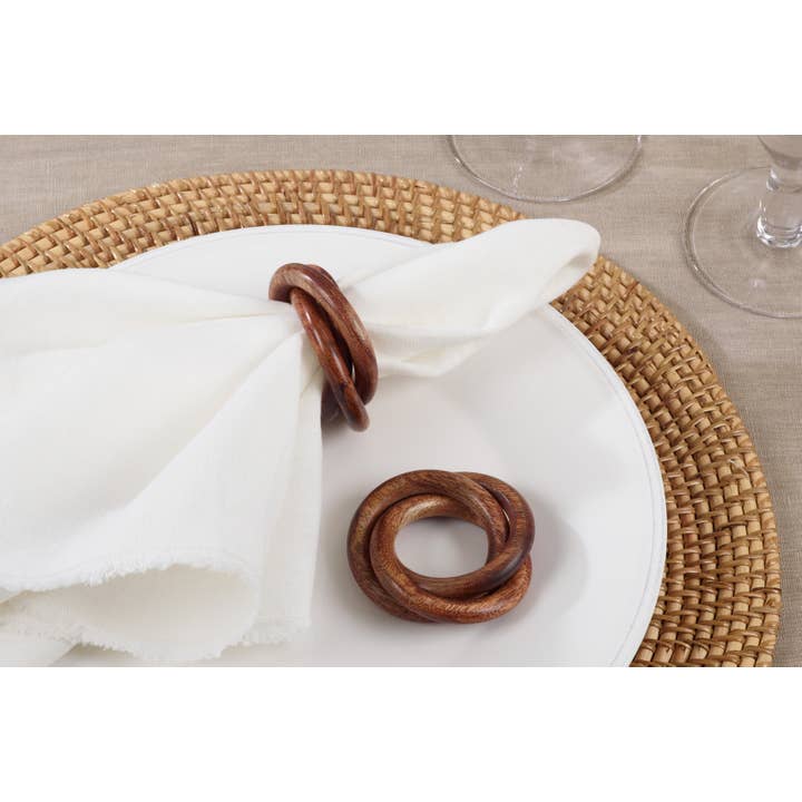 Saro Lifestyle - Wholesale Napkin ring - Wooden Interlock Napkin Ring1