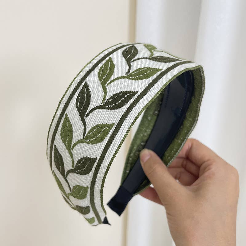 Tourtiwi - Venta al por mayor Cinta para el pelo - Mujer - Cinta de Pelo Retro Antideslizante con Bordado de Flores Bohemias2