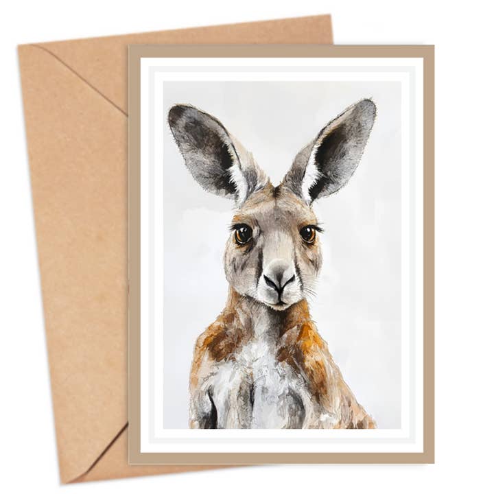 Kangaroo Dreaming Card for wholesale by ikonink