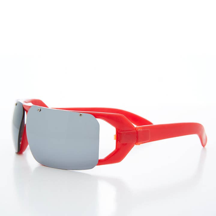 SUNGLASS MUSEUM - Vendita all'ingrosso Occhiali da sole - Unisex - Occhiali da sole futuristici Mirror Lens Wrap anni '80 - Worley